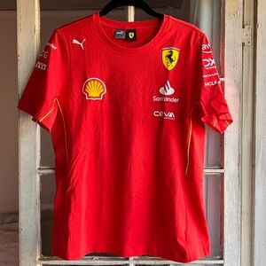F1 Red Puma Ferrari Short Sleeve Cotton Shirt